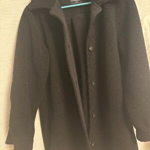 Spanx Black Womens Medium Shirt Jacket